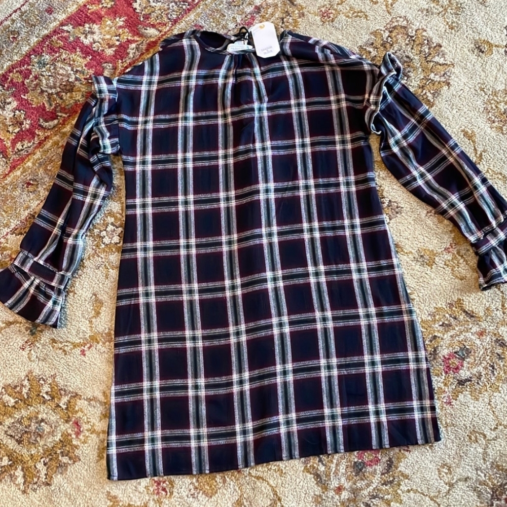 Plaid Ruffle Mini Dress - Picture 2 of 5